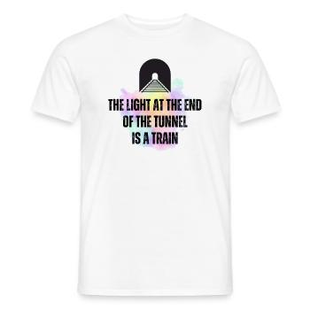 La lumière au bout du tunnel est un train - T-shirt homme - blanc - Devant - AI Model Male 178 dark (178cm)