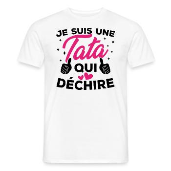 Je suis une tata qui déchire - T-shirt homme - blanc - Devant - AI Model Male 178 dark (178cm)