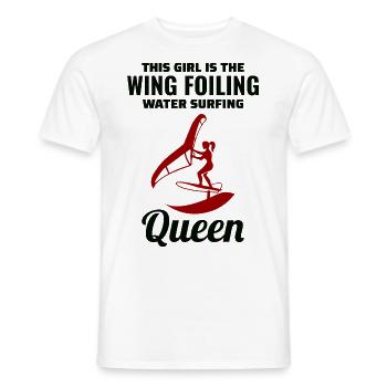 Wing Foiling Hydrofoil Surfing Surf Water Sport - T-shirt homme - blanc - Devant - AI Model Male 178 dark (178cm)