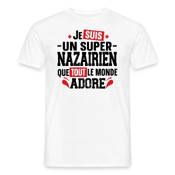 Nazairien Saint Nazaire Ville Ouest France Homme - T-shirt homme - blanc - Devant - AI Model Male 178 dark (178cm)