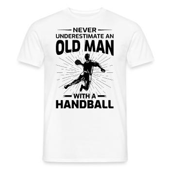 Old Man Handball Player Handballer Dad Grandpa - Men's T-Shirt - white - Front - AI Model Male 178 dark (178cm)