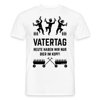 Vatertag – Bier Im Kopf (2 Bollerwagen / Black) - Männer T-Shirt - Weiß - Vorne - AI Model Male 178 dark (178cm)