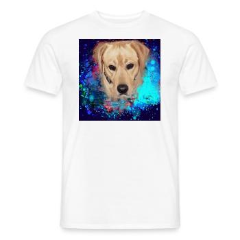 Labrador, Golden Retriever, graffiti,painting - Men's T-Shirt - white - Front - AI Model Male 178 dark (178cm)
