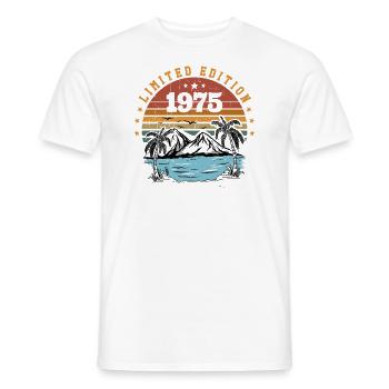 1975 Cadeau Anniversaire Vintage Rétro Né en 1975 - T-shirt homme - blanc - Devant - AI Model Male 178 dark (178cm)