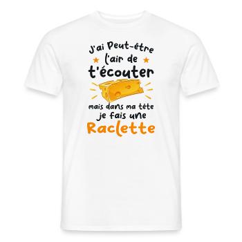 Dans Ma Tete Raclette Humour Raclette - T-shirt homme - blanc - Devant - AI Model Male 178 dark (178cm)