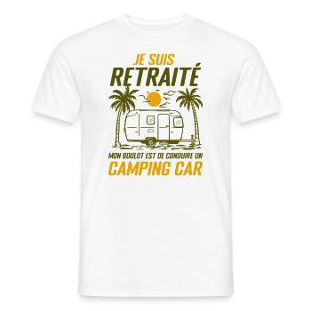 Je Suis Un Retraité Avec Un Camping Car - T-shirt homme - blanc - Devant - AI Model Male 178 dark (178cm)