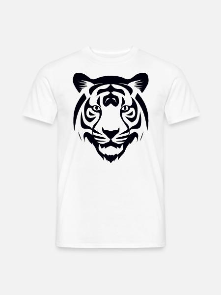 Felin Dschungel-Tigerkopf - Männer T-Shirt - Weiß