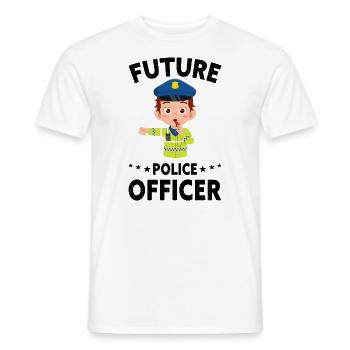 Bureau de Police des Policiers - T-shirt homme - blanc - Devant - AI Model Male 178 dark (178cm)