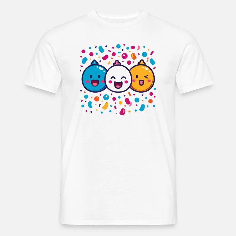 Fasnachtsfreude mit Konfetti - Männer T-Shirt - Weiß