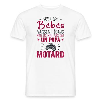 Babys haben am besten einen Biker-Papa - Männer T-Shirt - Weiß - Vorne - AI Model Male 178 dark (178cm)