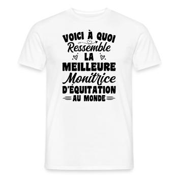 Der beste Reitlehrer der Welt - Männer T-Shirt - Weiß - Vorne - AI Model Male 178 dark (178cm)