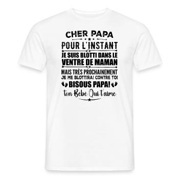 Originelle Schwangerschaftsanzeige für werdende Väter - Männer T-Shirt - Weiß - Vorne - AI Model Male 178 dark (178cm)
