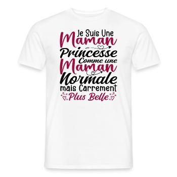 Je Suis Une Maman Princesse Carrément Plus Belle - T-shirt homme - blanc - Devant - AI Model Male 178 dark (178cm)
