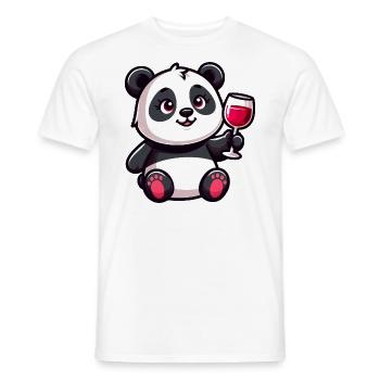 Süßer Panda Rotwein Cartoon - Männer T-Shirt - Weiß - Vorne - AI Model Male 178 dark (178cm)