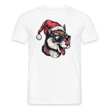 Squirrel Christmas Funny - Men's T-Shirt - white - Front - AI Model Male 178 dark (178cm)