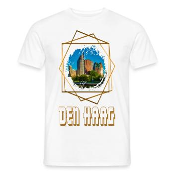 Den Haag Niederlande Holland Skyline Stadt Gold - Männer T-Shirt - Weiß - Vorne - AI Model Male 178 dark (178cm)