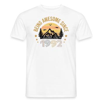 Being Awesome Since 1992 - Geschenkidee - Männer T-Shirt - Weiß - Vorne - AI Model Male 178 dark (178cm)