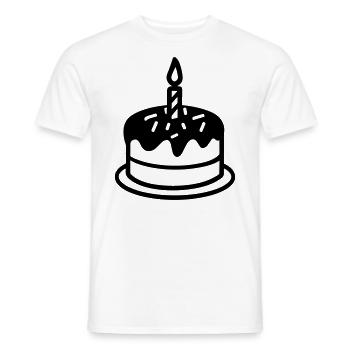 Gateau d'anniversaire - T-shirt homme - blanc - Devant - AI Model Male 178 dark (178cm)