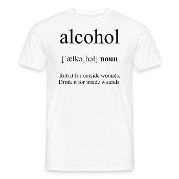Alcohol (Alkohol) Definition Dictionary - Männer T-Shirt - Weiß - Vorne - AI Model Male 178 dark (178cm)