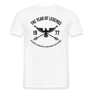 The Year of Legends 1977 Vintage Vintage Design - Men's T-Shirt - white - Front - AI Model Male 178 dark (178cm)