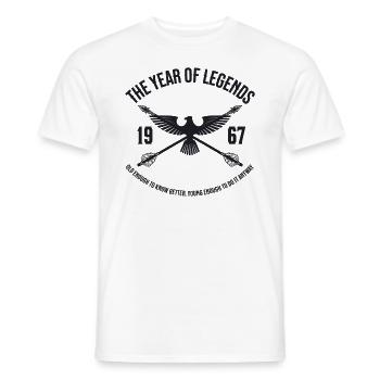 L’Année des Légendes 1967 Vintage Vintage Design - T-shirt homme - blanc - Devant - AI Model Male 178 dark (178cm)