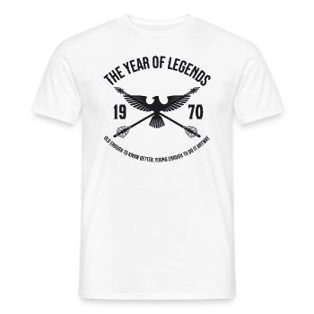 L’année des légendes 1970 Vintage Vintage Design - T-shirt homme - blanc - Devant - AI Model Male 178 dark (178cm)