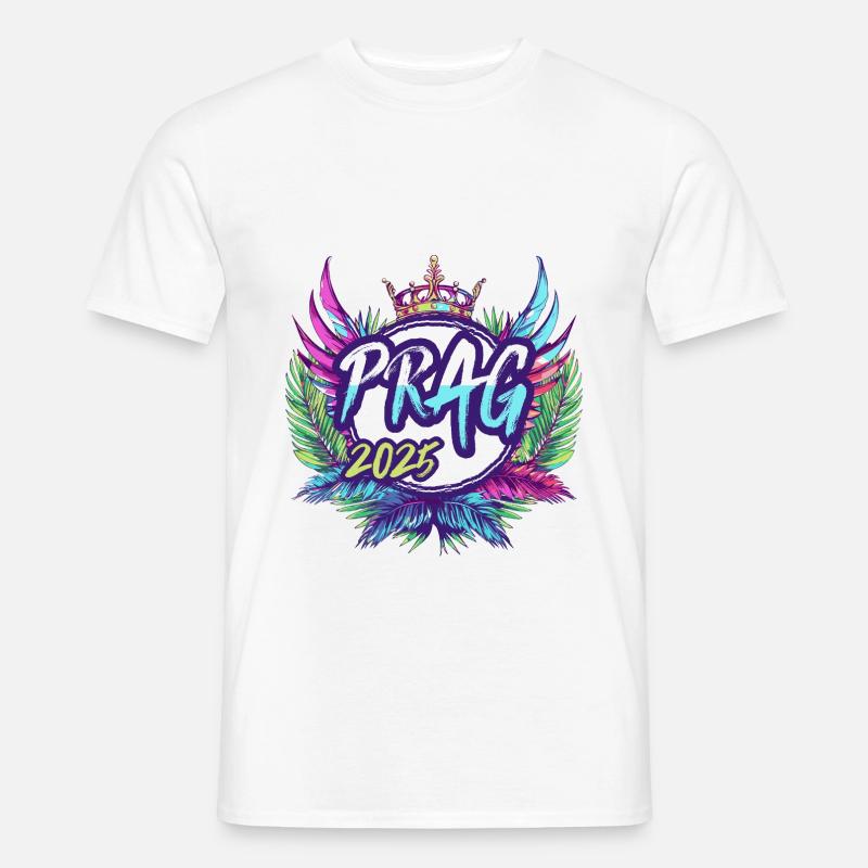 Prag 2025 Bunt - Männer T-Shirt - Weiß