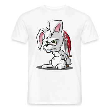 Süßes Horror Hasi Häschen Kaninchen Halloween - Männer T-Shirt - Weiß - Vorne - AI Model Male 178 dark (178cm)
