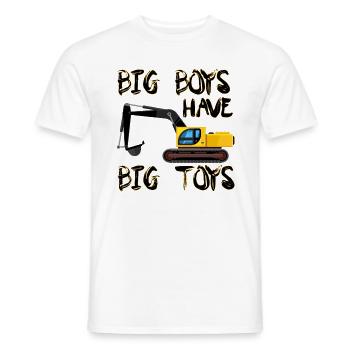 excavator - Men's T-Shirt - white - Front - AI Model Male 178 dark (178cm)