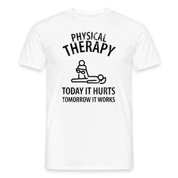 Cadeau drôle de physiothérapeute disant drôle - T-shirt homme - blanc - Devant - AI Model Male 178 dark (178cm)