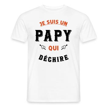 Je suis un papy qui déchire - T-shirt homme - blanc - Devant - AI Model Male 178 dark (178cm)