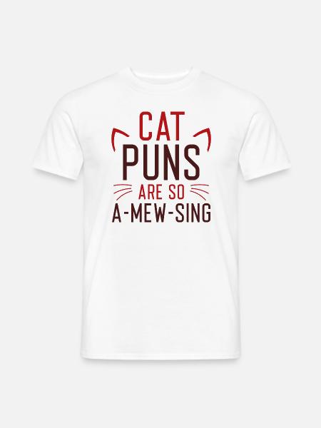 Katzenspiele sind so amüsant - Männer T-Shirt - Weiß