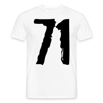 71 Zahl Trikot - Männer T-Shirt - Weiß - Vorne - AI Model Male 178 dark (178cm)