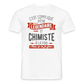 légendaire et chimiste - T-shirt homme - blanc - Devant - AI Model Male 178 dark (178cm)