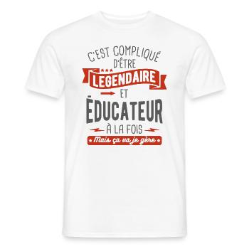 légendaire et éducateur - T-shirt homme - blanc - Devant - AI Model Male 178 dark (178cm)