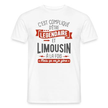 légendaire et limousin - T-shirt homme - blanc - Devant - AI Model Male 178 dark (178cm)