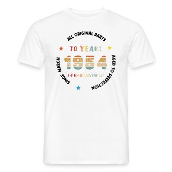 70 Years Old Made In 1954 Vintage March 1954 - T-shirt homme - blanc - Devant - AI Model Male 178 dark (178cm)