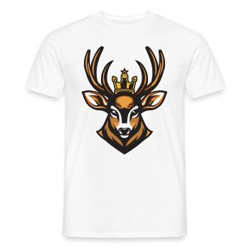 Couronne de tête de cerf - T-shirt homme - blanc - Devant - AI Model Male 178 dark (178cm)