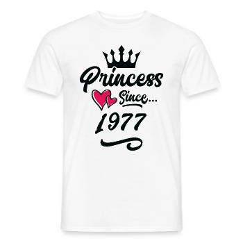1977 Anniversaire de la princesse - T-shirt homme - blanc - Devant - AI Model Male 178 dark (178cm)