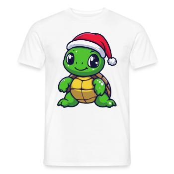 Turtle Christmas Cute - Men's T-Shirt - white - Front - AI Model Male 178 dark (178cm)