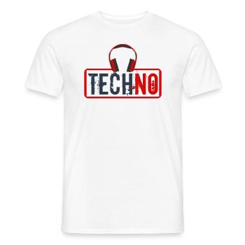Techno - T-shirt homme - blanc - Devant - AI Model Male 178 dark (178cm)