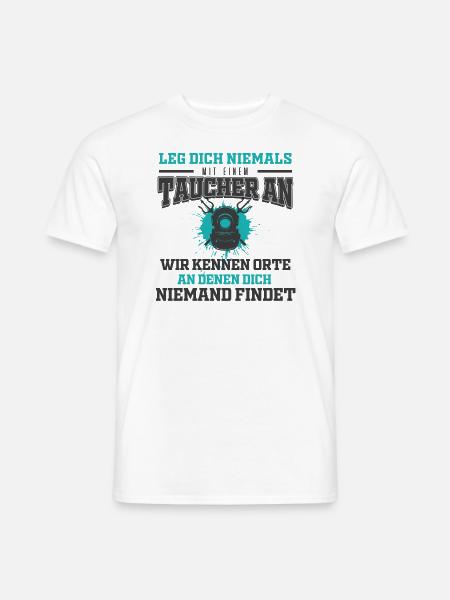Taucher tauchen - Männer T-Shirt - Weiß