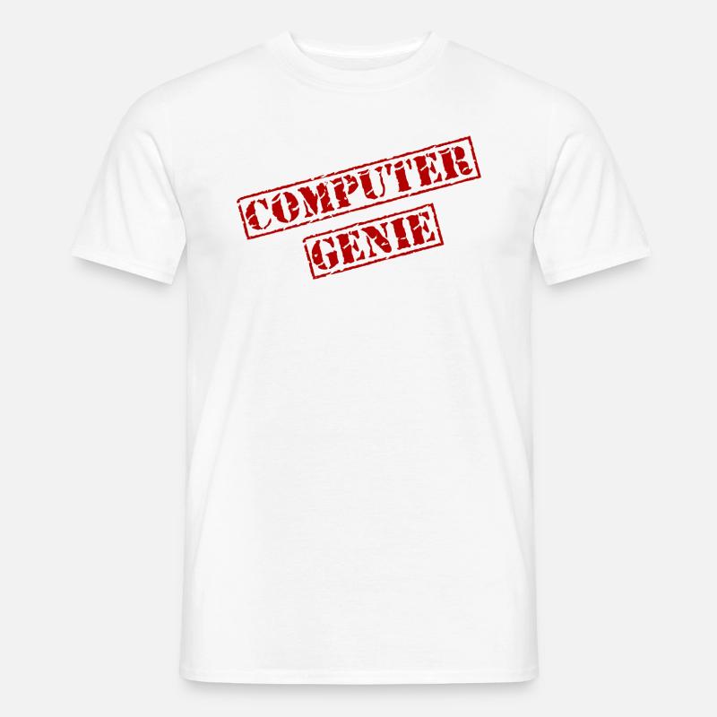 Stempel "Computergenie" - Männer T-Shirt - Weiß