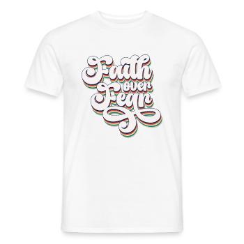 Faith Over Fear Retro - Männer T-Shirt - Weiß - Vorne - AI Model Male 178 dark (178cm)