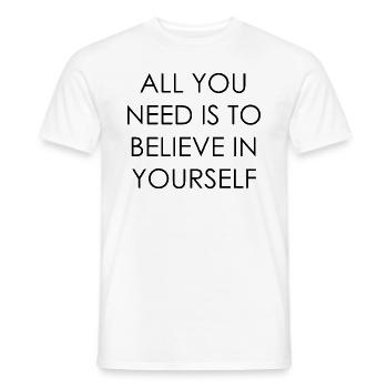 Inspiration Quote T-Shirts - T-shirt homme - blanc - Devant - AI Model Male 178 dark (178cm)