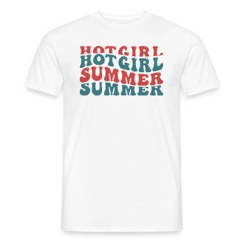 Hot Girl Summer Typographie - T-shirt homme - blanc - Devant - AI Model Male 178 dark (178cm)