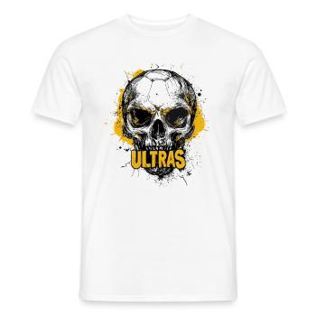 Skull Football Fan Ultra Ultras - Men's T-Shirt - white - Front - AI Model Male 178 dark (178cm)