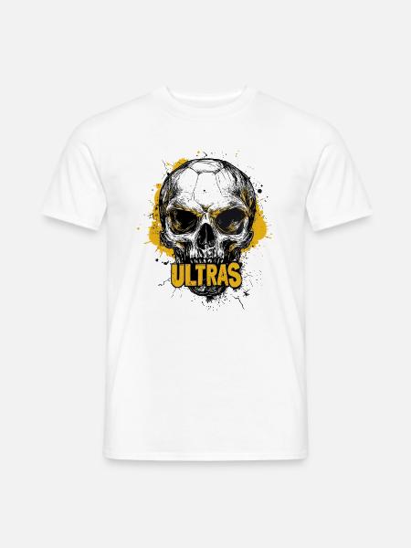 Skull Fußball Fan Ultra Ultras - Männer T-Shirt - Weiß