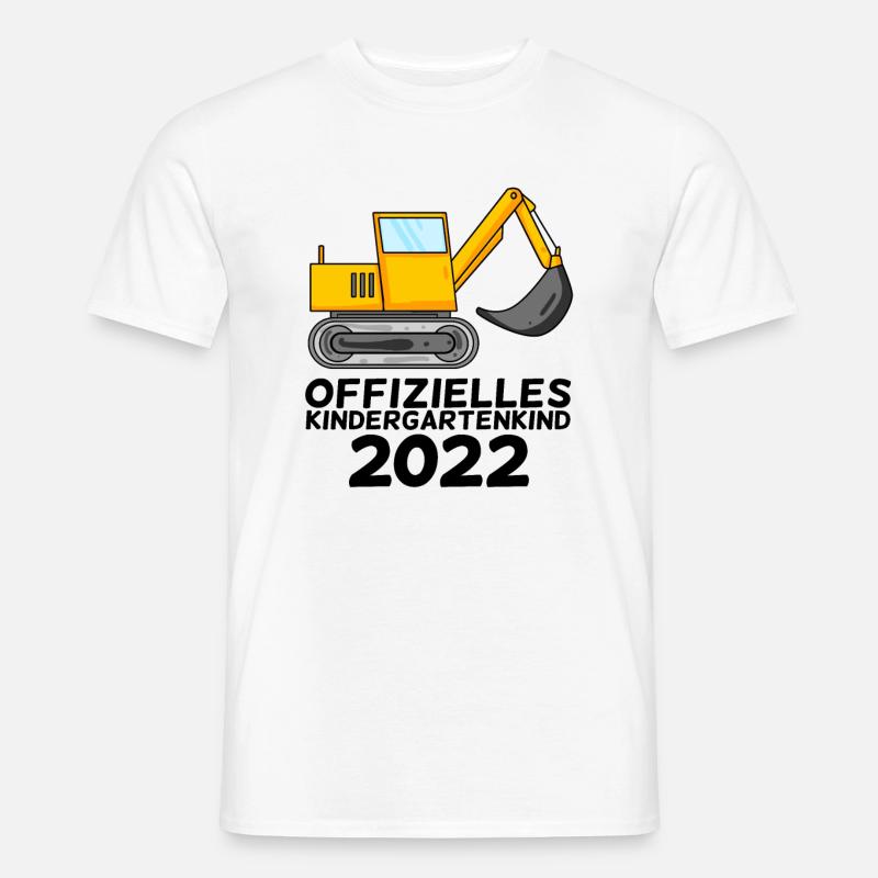 Kindergarten Kind Bagger Schule Einschulung 2022 - Männer T-Shirt - Weiß