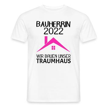 Bauherrin Hausbau Baustelle Richtfest 2022 - Männer T-Shirt - Weiß - Vorne - AI Model Male 178 dark (178cm)